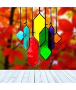 7pc Stained Glass Rainbow Sun Catcher Colorful Window Hanging Decor - $40.58