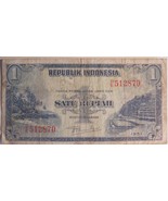 1951 Indonesai 1 Rupiah Note + 5 Bonus Notes, as Money Gift or Collection - $35.95