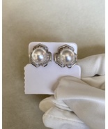 9.8mm Silken White Australian South Sea Pearl Earrings, Japanese 925 Flo... - $473.10 CAD