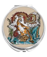 Japanese Dragon and Tiger Compact with Mirrors - for Pocket or Purse - $213.89 MXN