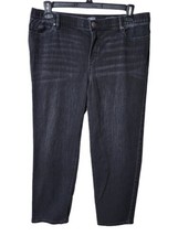 J Jill Pure Jill Denim Jeans Medium  Black Relaxed Ankle Stretch Whiskering  - £27.09 GBP