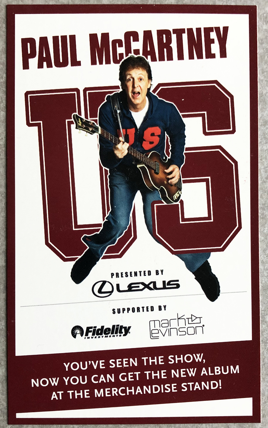 Paul McCartney US Tour Promo Card - $10.00