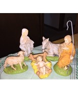 Hand Painted Crèche Scene 5 Pcs - $14.01