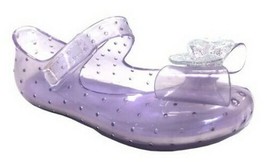 Wonder Nation Toddler Girls Mary Jane Jelly Shoes Size 9 Purple W Bow - £8.55 GBP
