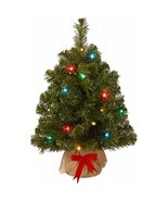 Artificial Pre-Lit Christmas Tree, Noble Fir, 15 LED Lights, 16-In. x 2-Ft. - $46.83