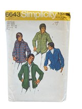 Simplicity Sewing Pattern 6643 Shirt Jacket Mens Teens Size 46-48 - £11.58 GBP