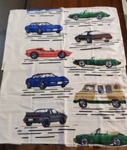 Vintage Pillowcases Set 2 Standard 31x20 Cars Convertibles Sports Cars Van - £14.66 GBP