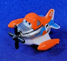 Disney Cars Dusty Crophopper Orange White Airplane Plastic Figure 1” - £8.85 GBP