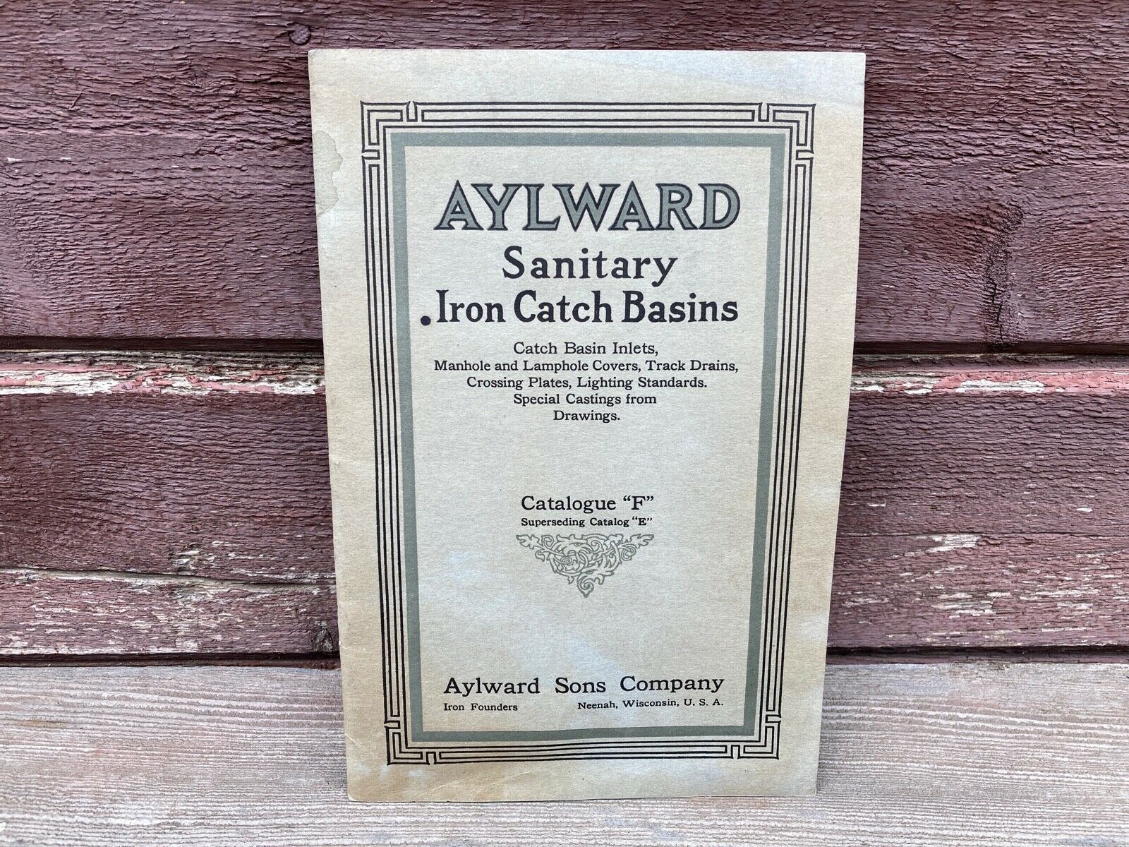 Antique AYLWARD Sanitary Iron Catch Basins Iron Foundry Catalog Booklet