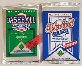 1990 &amp; 1991 Upper Deck Baseball Cards Lot of 2 (Two) Sealed Packs* - £11.98 GBP