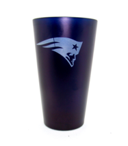 New England Patriots NFL Team Color Frosted Beer Pint Glass Cup 16 oz Blue - £17.08 GBP