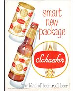 1950s Schaefer Beer PRINT AD M&quot;New Smart Package&quot; BX2 - $139.67 MXN