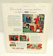 Vintage Singer Sewing Machine Ad Copy Country Gentleman 1951  13.75&quot; x 11&quot; - £14.59 GBP