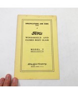 1927 Ford Model T Windshield &amp; Closed Body Glass Specs &amp; Sizes catalog R... - $221.07 MXN