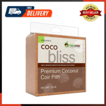 Organic Coco Coir By Coco Bliss (10lbs) - Compressed Coco Coir Brick Wit... - £29.30 GBP