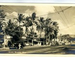 Down Waikiki Way Honolulu Hawaii Real Photo Postcard 1950&#39;s - $19.85