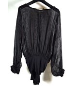 Forte Forte Womens Long Sleeved Bodysuit Linen Silk Black Size 3 NWT - £77.40 GBP
