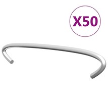 vidaXL Galvanized Steel Gabion Hooks, 3.9", 50-Pack, Rust-Resistant, Heavy-Duty - $105.29 CAD