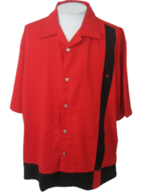 Stacy Adams Men shirt panel pit to pit 32 sz 3X red black vintage big man club - £26.03 GBP