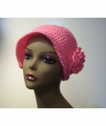 Pink crocheted hat - £7.97 GBP