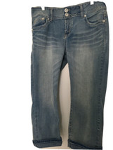 Wallflower Women&#39;s Juniors Capri Blue Jeans Zip Button Size 9 - £31.60 GBP