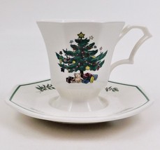 Nikko Classic Collection Cup and Saucer Christmas Tree Japan Vintage - $21.78