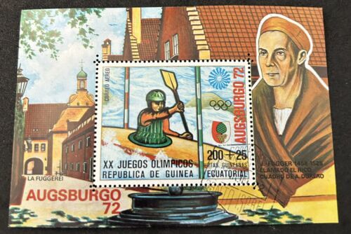 Primary image for 1972 20th Augsburg Youth Olympic Games Guinea Post Stamp Block Water Sports