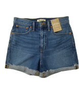 Madewell Women&#39;s size 27 Denim Shorts Blue Jeans High Rise Raw Hem Magic... - $35.99