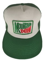 Vintage Mountain Dew Patch Adjustable Mesh Snapback Trucker Hat Logo Str... - $28.04