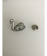 Swan Pewter Lapel Pin Badge Handmade In UK - $139.93 MXN