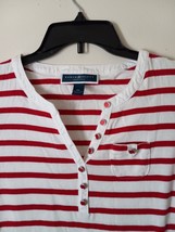 KAREN SCOTT Petites Womens Size PP Quarter Sleeve Striped Cotton Blend S... - £9.34 GBP
