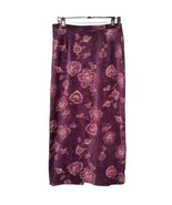 Vintage Clio Y2K Purple Velvet Floral Pencil Skirt Size M Whimsigoth 90s Maxi - $34.64