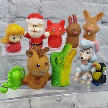Rubber Finger Puppets Assorted Lot Of 10 All Different Animals Dino Sant... - $19.79