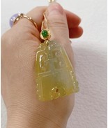 Highly-translucent Natural Non-heated Jadeite Yellow Green Ancient Coin ... - $429.00
