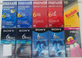 NEW Lot of 10 Maxell Sony T-120 Premium Quality VHS tapes NOS sealed - £24.97 GBP