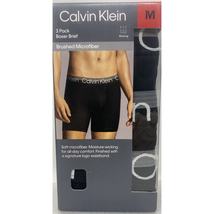 Calvin Klein Men&#39;s Microfiber Boxer Briefs 3 Pack (Black, M) - $42.08