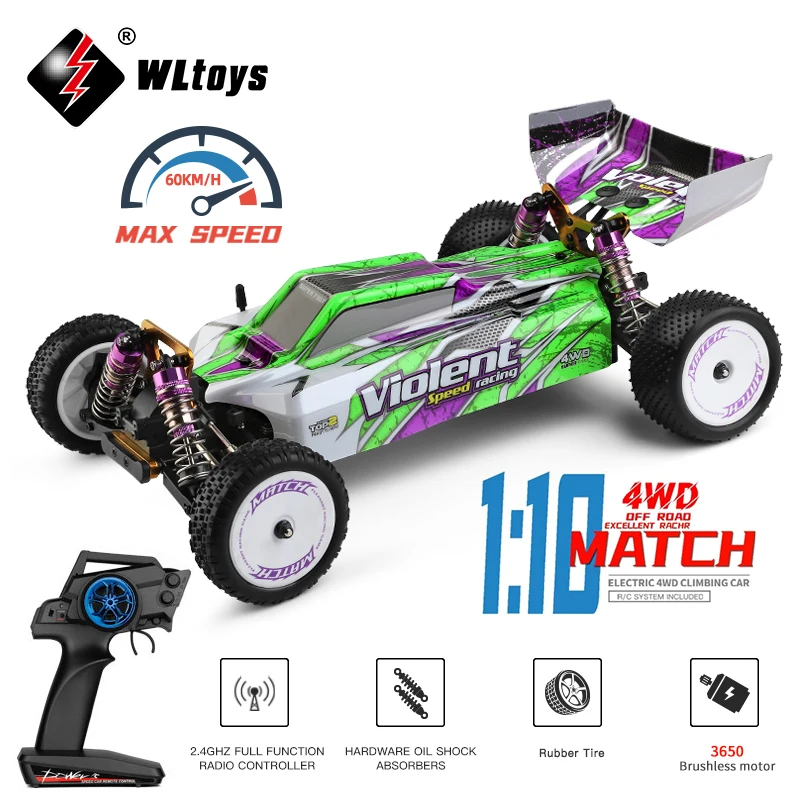 WLtoys 104002 RC Car 2.4G Four-Wheel Drive Off-Road Racing 3650 Brushless 60KM/H - £372.49 GBP+