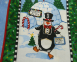 Tuxedo Junction 26&quot; X  45&quot; w Daisy Kingdom Penguins First Snow Cotton Fa... - $8.90