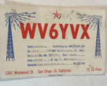 Vintage CB Ham radio Card WV6YVX San Diego California - £5.53 GBP