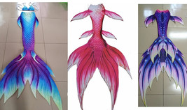 Girls Kid Adult Women Mermaid Tail With Monofin Summer Vacation Cosplay Costumes - £80.60 GBP