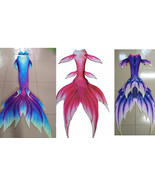 Girls Kid Adult Women Mermaid Tail With Monofin Summer Vacation Cosplay Costumes - £81.18 GBP