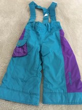 Obermeyer Girls Teal Purple Overall Snow Pants I-Grow Extended Wear Syst... - $26.95