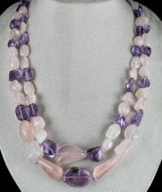 NATÜRLICHER AMETHYST ROSENQUARZ POLIERT ROH PERLEN 2 L 908 KT EDELSTEIN... - $3,070.55 MXN