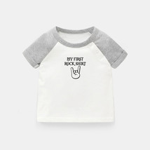 My First Rock Shirt Humor Slogan Newborn Baby T-shirts Toddler Graphic Tee Tops - £9.28 GBP