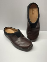 Roos Womens Brown Leather Mules Slides Clogs Size 7.5 Medium - £11.17 GBP