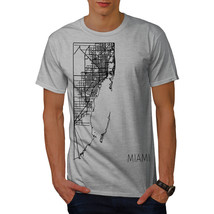 Wellcoda Miami City Map Fashion Mens T-shirt, Big Graphic Design Printed Tee - £14.92 GBP+