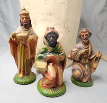 Three Wise Men Nativity Made Of Clay Christmas Painted Figurines  - £9.84 GBP