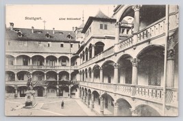 Stuttgart Germany Alter Schlosshof Old Castle Courtyard Vintage Postcard - £5.47 GBP