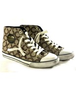 COACH Cardinal High Top Brown Signature C Lace Up Women&#39;s Sneakers Size 7B - €17,93 EUR