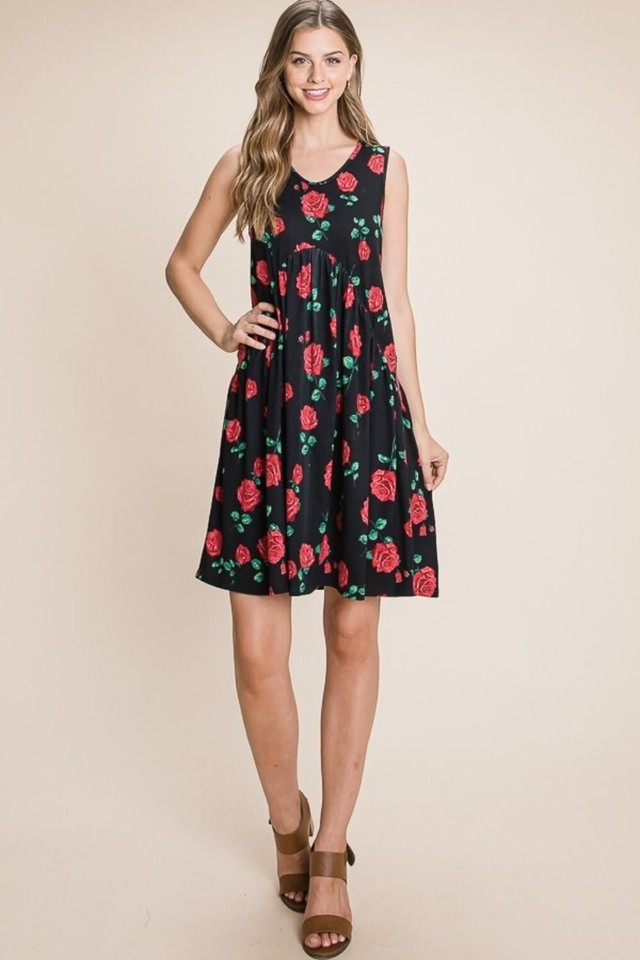 Bombom Floral Ruched Tank Dress Women’s Sleeveless Bodycon Summer Dress - $33.80